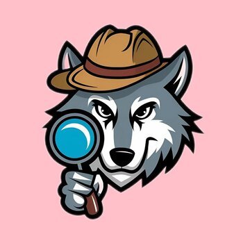 A logo of a wolf mascot Isolated