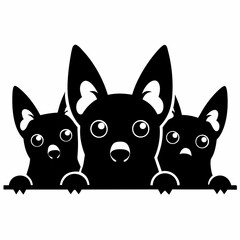 Peeking Dogs Black silhouette