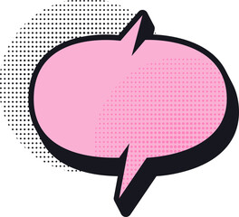 Retro Halftone Comic Baloon