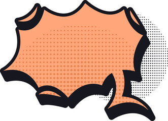 Retro Halftone Comic Baloon