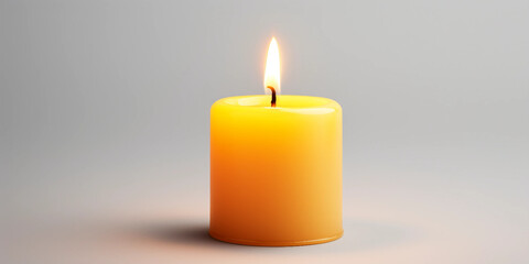 yellow candle Isolated white background