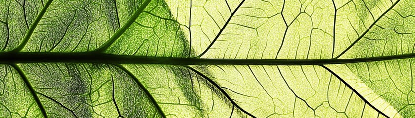 Close-up of a green leaf with visible veins and a central vein.