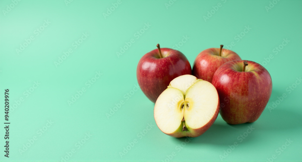 Wall mural red and green apple