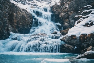 Ice Lake Waterfall Mountains Austria - Eissee Wasserfall Nationalpark Hohe Tauern Ã–sterreich, ai