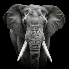 Naklejka premium A front portrait of an African elephant