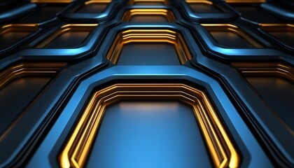 Obraz premium Abstract Metallic Pattern with Golden Highlights