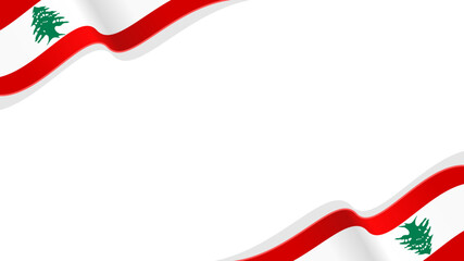 wavy lebanon flag vector background with copy space for text. lebanon national day