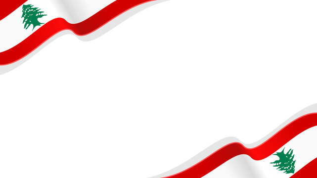 wavy lebanon flag vector background with copy space for text. lebanon national day