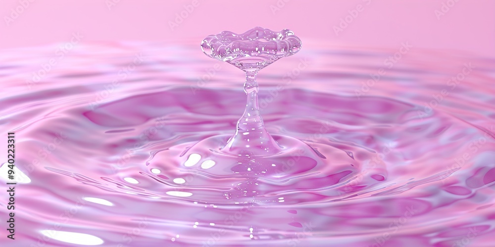 Poster pink water drops