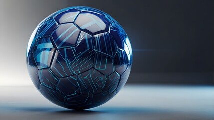 Naklejka premium A blue soccer ball.