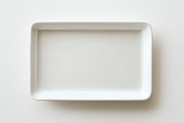 Fototapeta premium Rectangle white plate, cut-out, clipping path