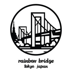 Circle Icon Rainbow Bridge. vecor illustration