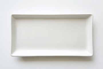 Fototapeta premium Rectangle white porcelain plate