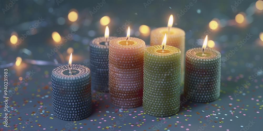 Wall mural candles in the dark