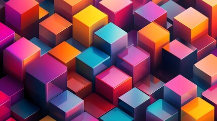 Obraz premium Abstract Colorful Cubes 3D Background