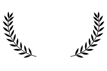 Laurel wreath line style silhouette vector illustration collection