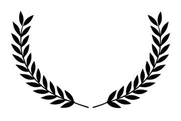 Laurel wreath line style silhouette vector illustration collection