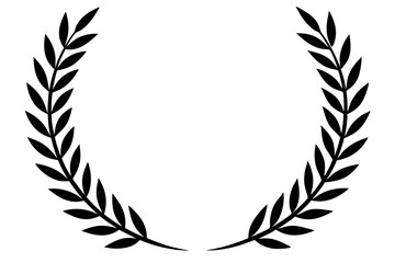 Laurel wreath line style silhouette vector illustration collection