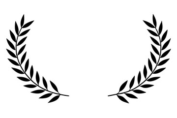 Laurel wreath line style silhouette vector illustration collection