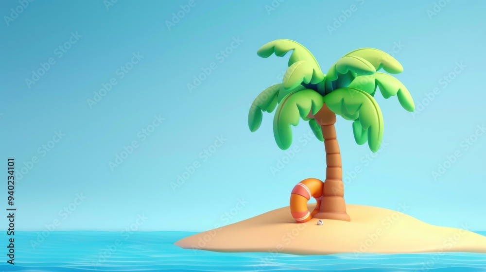 Sticker Discover fun 3D palm tree models that add color and joy to your designs. Perfect for any sunnythemed project and more