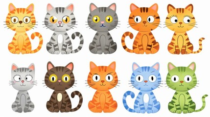 Fototapeta premium Adorable cat watercolors to brighten up stickers, wallpapers, and posters with cute artistic flair and charm.