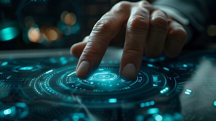 Businessman presenting futuristic business world metaverse graphic. In the form of innovation in digital business processing technology, innovation of the 21st century