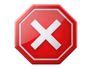 Obraz premium A bold red octagon with a white interior and a prominent white 