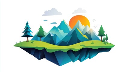 Dive into a magical island scene, filled with rich colors and lush greenery for a tranquil escape.