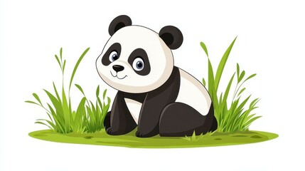 Obraz premium Adorable panda vector art perfect for childrens products and natureinspired designs to capture young imaginations.