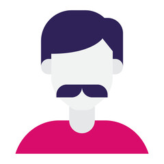 Mustache Diversity Avatars icon illustration 
