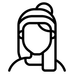 Brunette Diversity Avatars icon illustration 