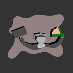 illustration about learning knowledge , cartoon about knowledge 