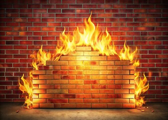 A digital illustration of a massive brick wall engulfed in flames, symbolizing censorship and restricted internet access in a prominent Asian country's digital landscape.