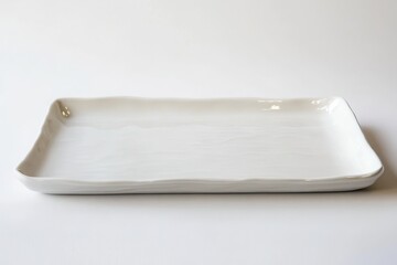 Rectangle white porcelain plate