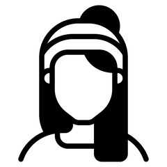 Brunette Diversity Avatars icon illustration 