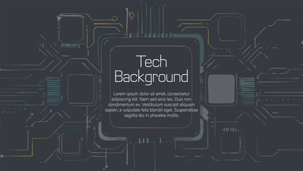 Dark Technology Concept Cyber Computer Electronic Futuristic Background Design Wallpaper