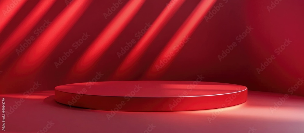 Aufkleber 3d render of a podium background with red tones suitable for showcasing products during the festive 