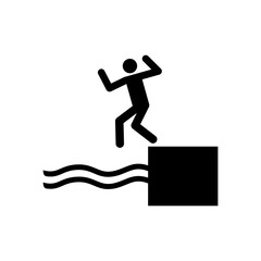 ISO prohibition safety signs_no jumping into water symbol only