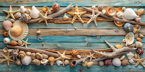 Seashell and driftwood wall art for a coastal theme decor, seashells, driftwood, wall art, coastal, decor, beach, handmade