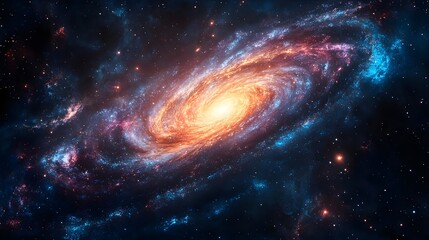 Fototapeta premium Spiral Galaxy Space Background - Cosmic Nebula