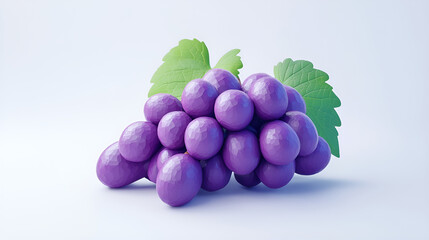 Cartoon 3D grape illustration material
