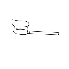 A toothbrush with a handle and a brush head