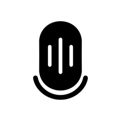 Record Microphone vector icon. The symbol microphone for web site. Illustration retro microphone for mobile apps. Pictogram Microphone. Minimalist icon. Sound concept icon