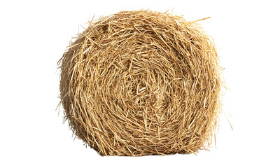 Hay bale circle roll on transparent background