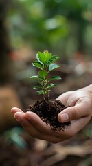 The concept of alternative energy environmental protection Forests that grow on the ground and help preserve the planet.	