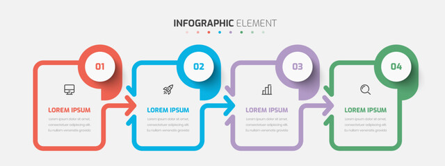 Vector Business Infographic Template with Arrows 4 sections Good for Presentation