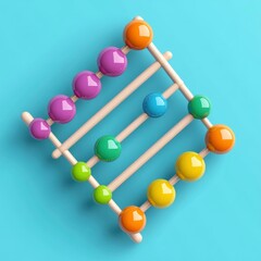 Obraz premium Colorful Abacus on Blue Background