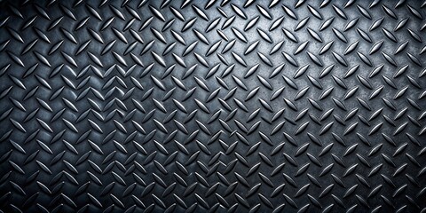 Panoramic view of Black Diamond Steel Plate Flooring with seamless background , steel, diamond, plate, floor, texture