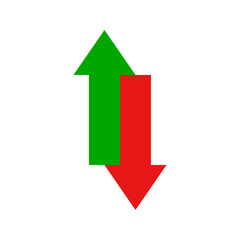 Green arrow up and red arrow down