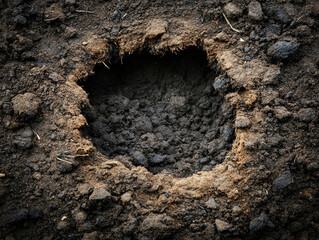 Hole in the ground, top view